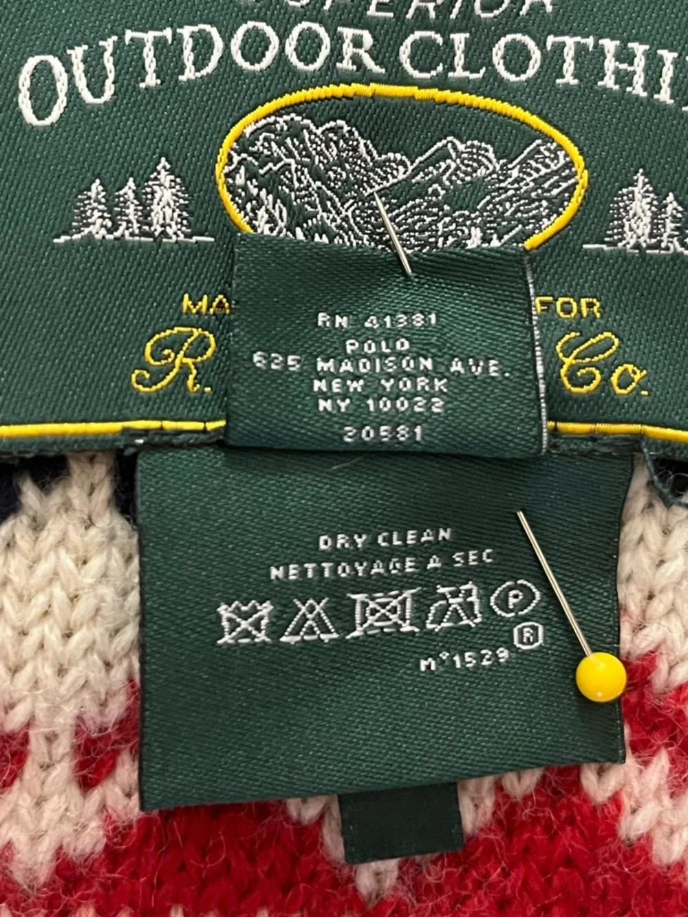Vintage Rugby Ralph Lauren by Superior Outdoor Clothing Fair Isle Wool Scarf